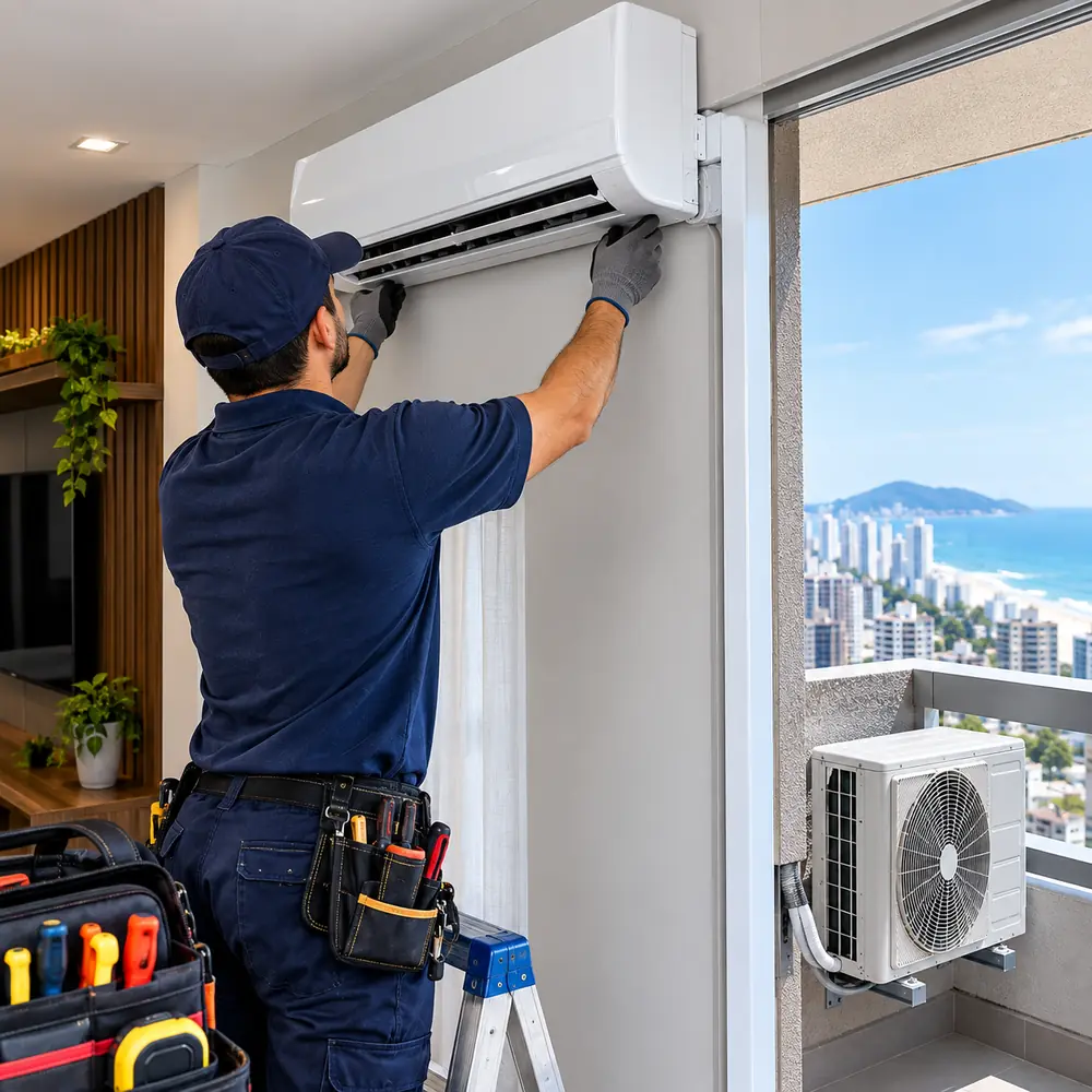 Instalação de ar condicionado split em Santos pela Star Glass